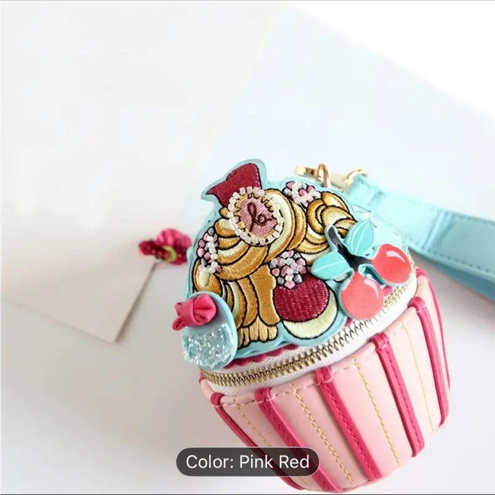 New in the package Cupcake Embroidered Kids Bag - Pink and Blue